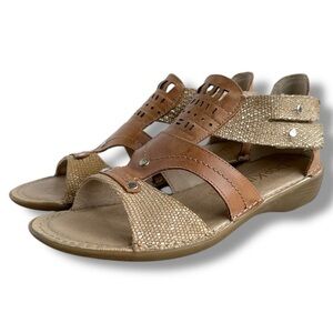 Dorking by Fluchos Tan Gladiator Sandals with Ankle Strap